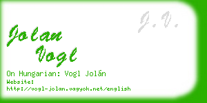 jolan vogl business card