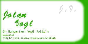 jolan vogl business card